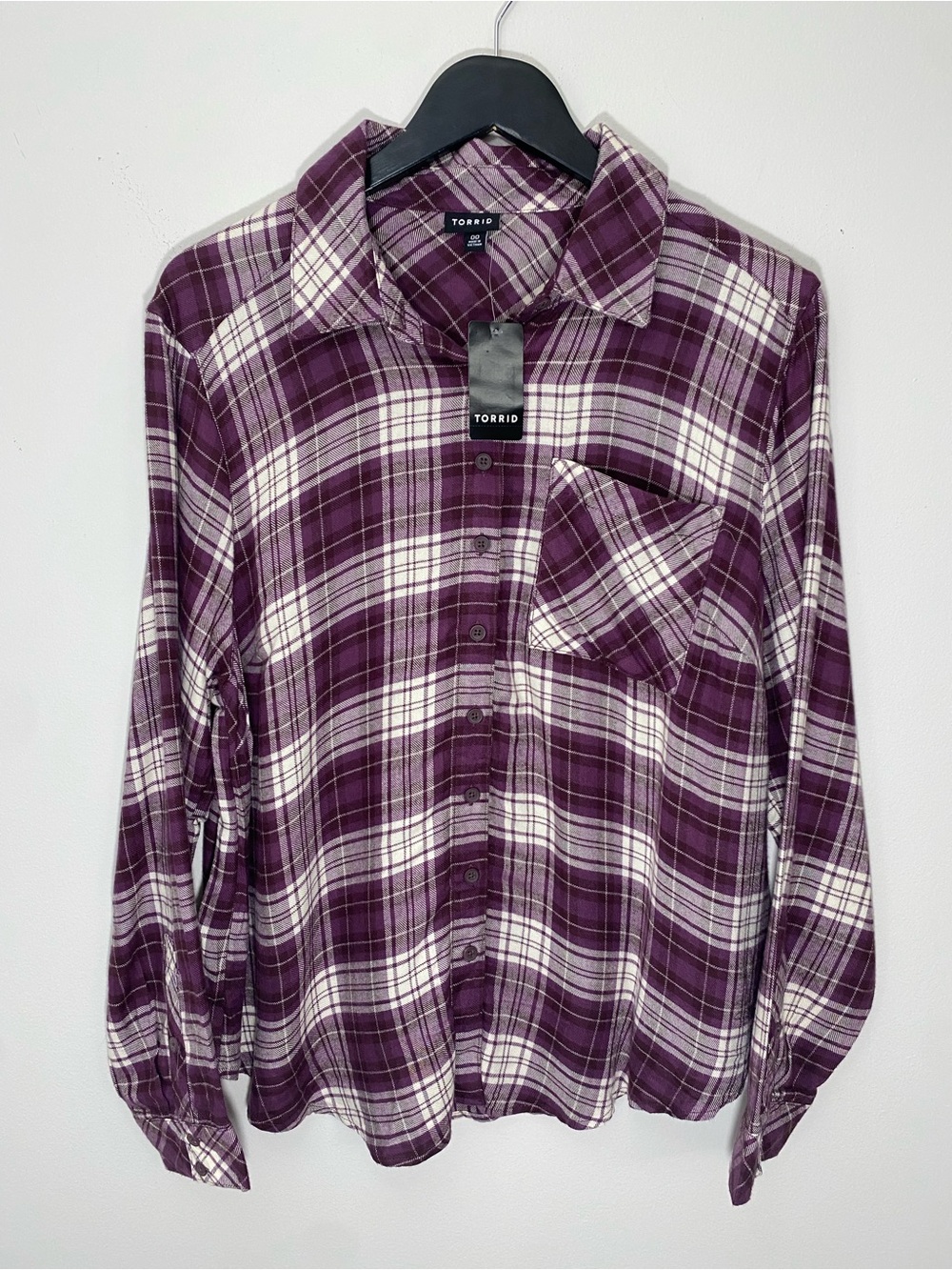 torrid Purple Plaid Button-Up Shirt size 10